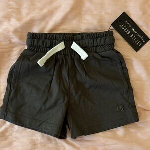 Little Bipsy Charcoal Baby Shorts with White Drawstrings